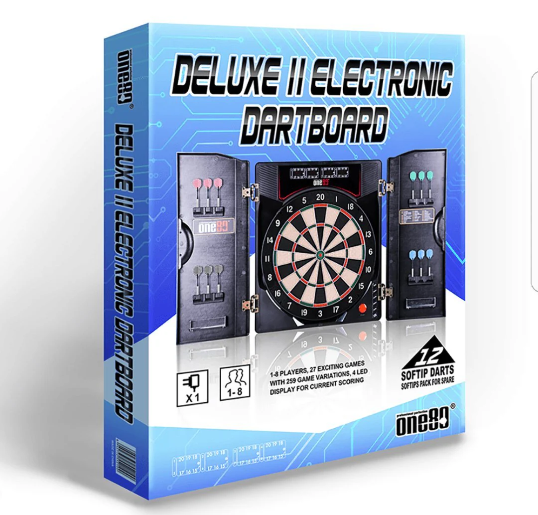 One80 Deluxe II High Electronic Dartboard (with Cabinet) - Image 3